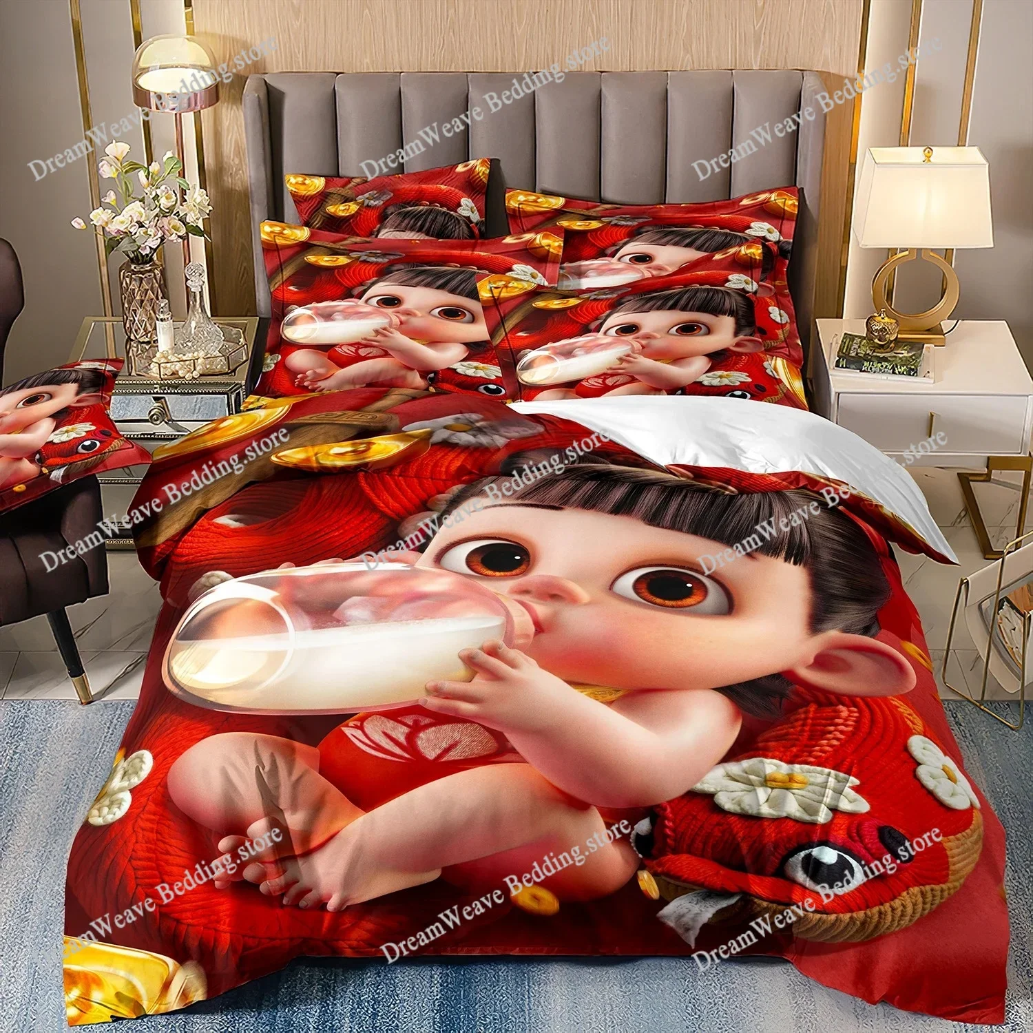 Chinese Animation Nezha Bedding Set Duvet Cover 3d Bedding Fashion Design Decoration King Duvet Cover Set Double Bed Set Bedding
Chinese Animation Nezha Bedding Set Duvet Cover 3d Bedding Fashion Design Decoration King Duvet Cover Set Double Bed Set Bedding