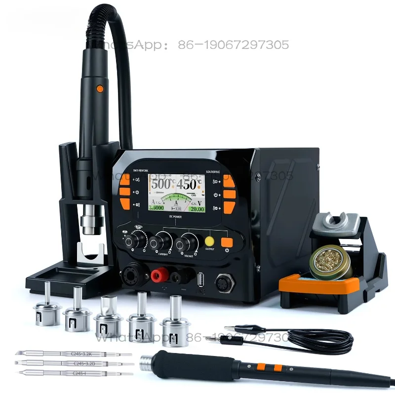 1220W Soldering Station 3 in 1 Hot Air Rework 983D Welding with Power Supply Precision Iron
1220W Soldering Station 3 in 1 Hot Air Rework 983D Welding with Power Supply Precision Iron