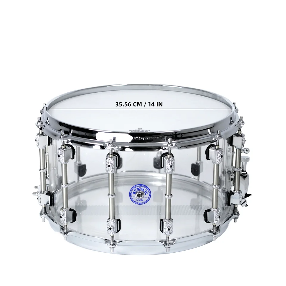 Beatello High Quality Transparent Snare Drum 14" X 7.8" Acrylic Snare Drum Professional Musical Instrument Suitable For Drum Set
Beatello High Quality Transparent Snare Drum 14" X 7.8" Acrylic Snare Drum Professional Musical Instrument Suitable For Drum Set