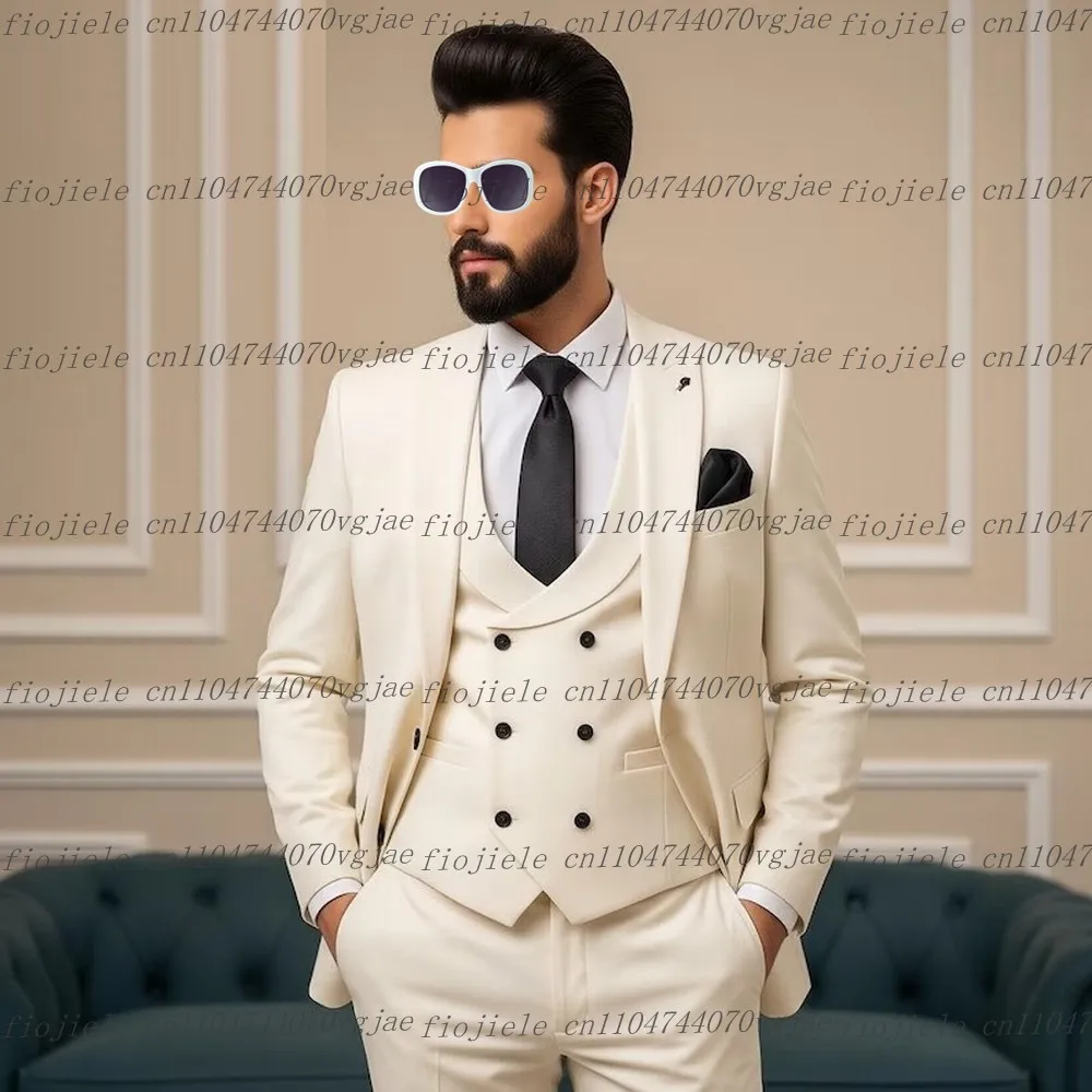 New White Men Suit Formal Occasion Wedding Party Groom Groomsman Business Male Tuxedos Customized 3 Piece Set Jacket Vest Pants
New White Men Suit Formal Occasion Wedding Party Groom Groomsman Business Male Tuxedos Customized 3 Piece Set Jacket Vest Pants