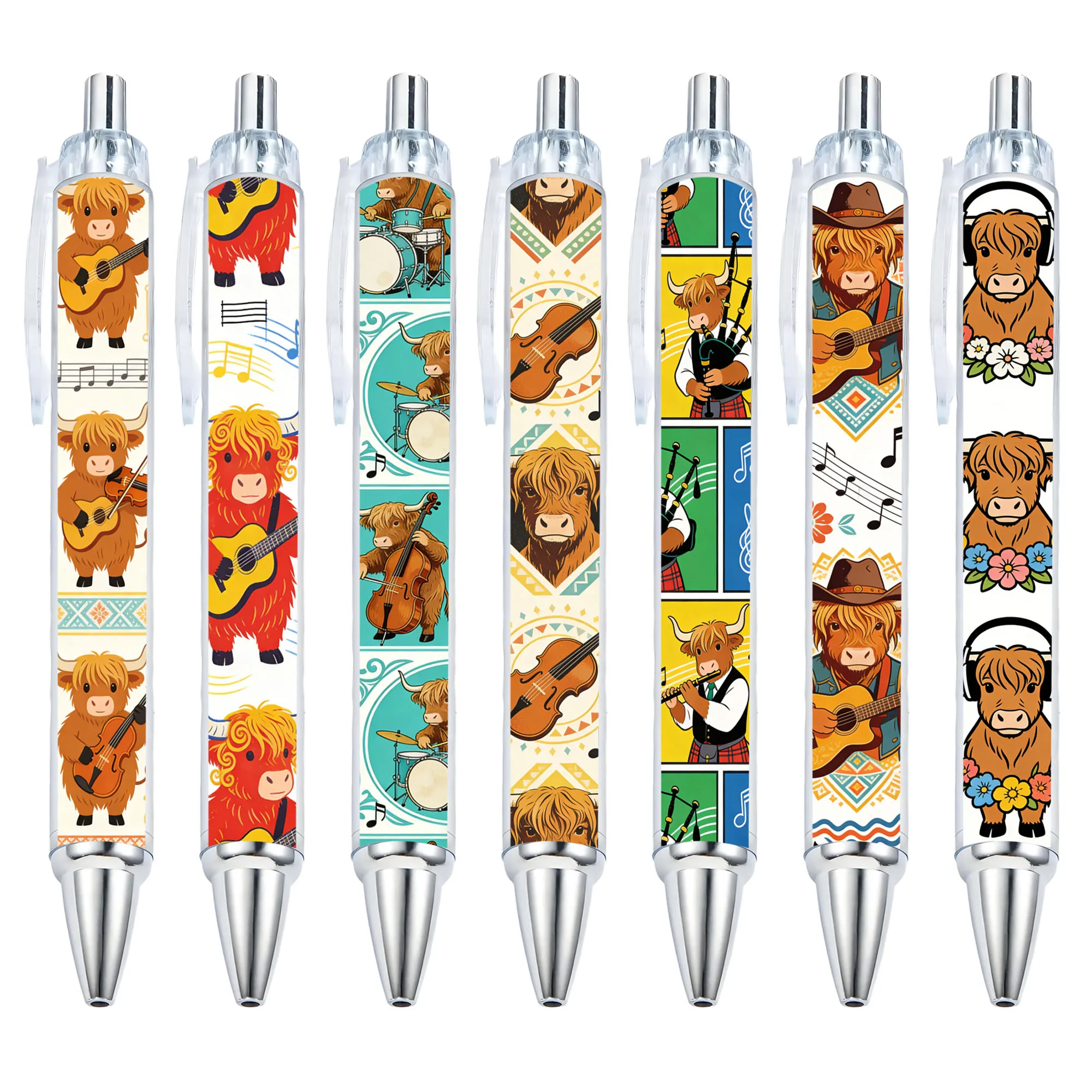 7pcs Music Highland Cow Theme Press Ballpoint Pen Starting Season Student Daily Writing Ballpoint Pen Stationery Pen
7pcs Music Highland Cow Theme Press Ballpoint Pen Starting Season Student Daily Writing Ballpoint Pen Stationery Pen