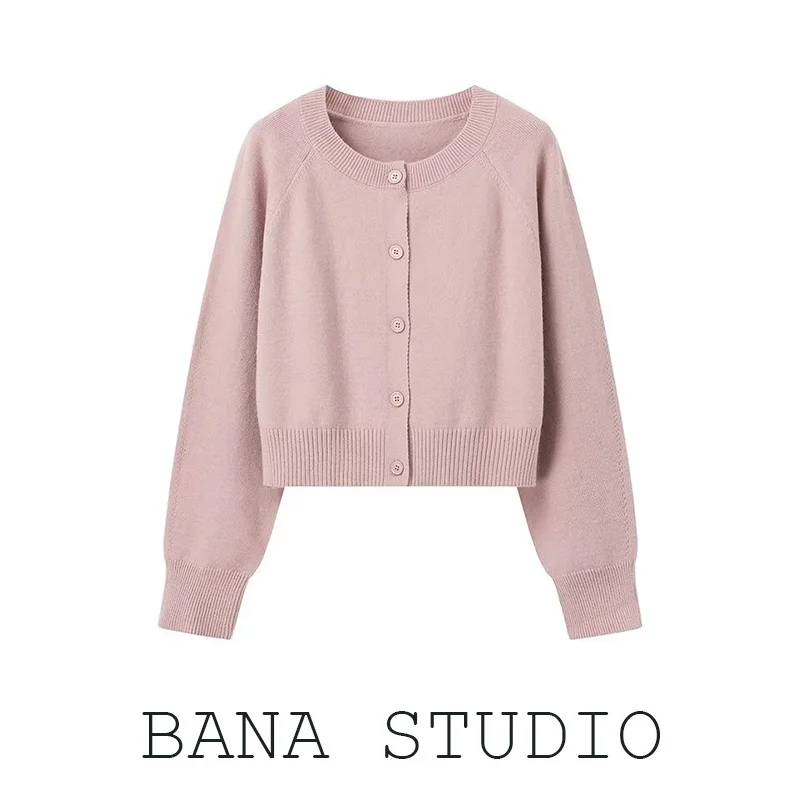 BANA Pink ort Knitted Open Cardigan Women's Loose Fit round Ne Knitwear Small Stature Fem Spring OL Sle Pure Color
BANA Pink ort Knitted Open Cardigan Women's Loose Fit round Ne Knitwear Small Stature Fem Spring OL Sle Pure Color