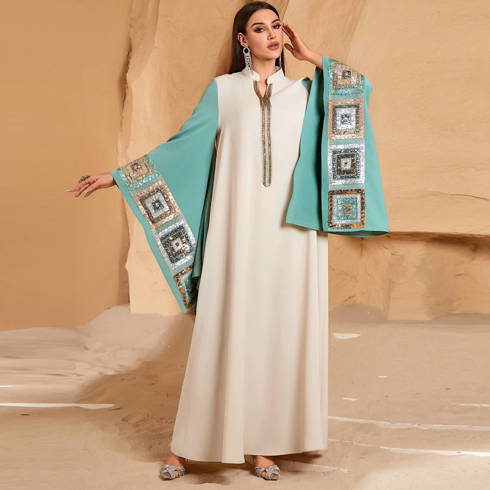 Dubai Abaya for Women Sequin Muslim Dress Batwing Sleeve Kaftan Ramadan Eid Djellaba Islam Jalabiya Caftan Marocain Femme Kebaya
Dubai Abaya for Women Sequin Muslim Dress Batwing Sleeve Kaftan Ramadan Eid Djellaba Islam Jalabiya Caftan Marocain Femme Kebaya