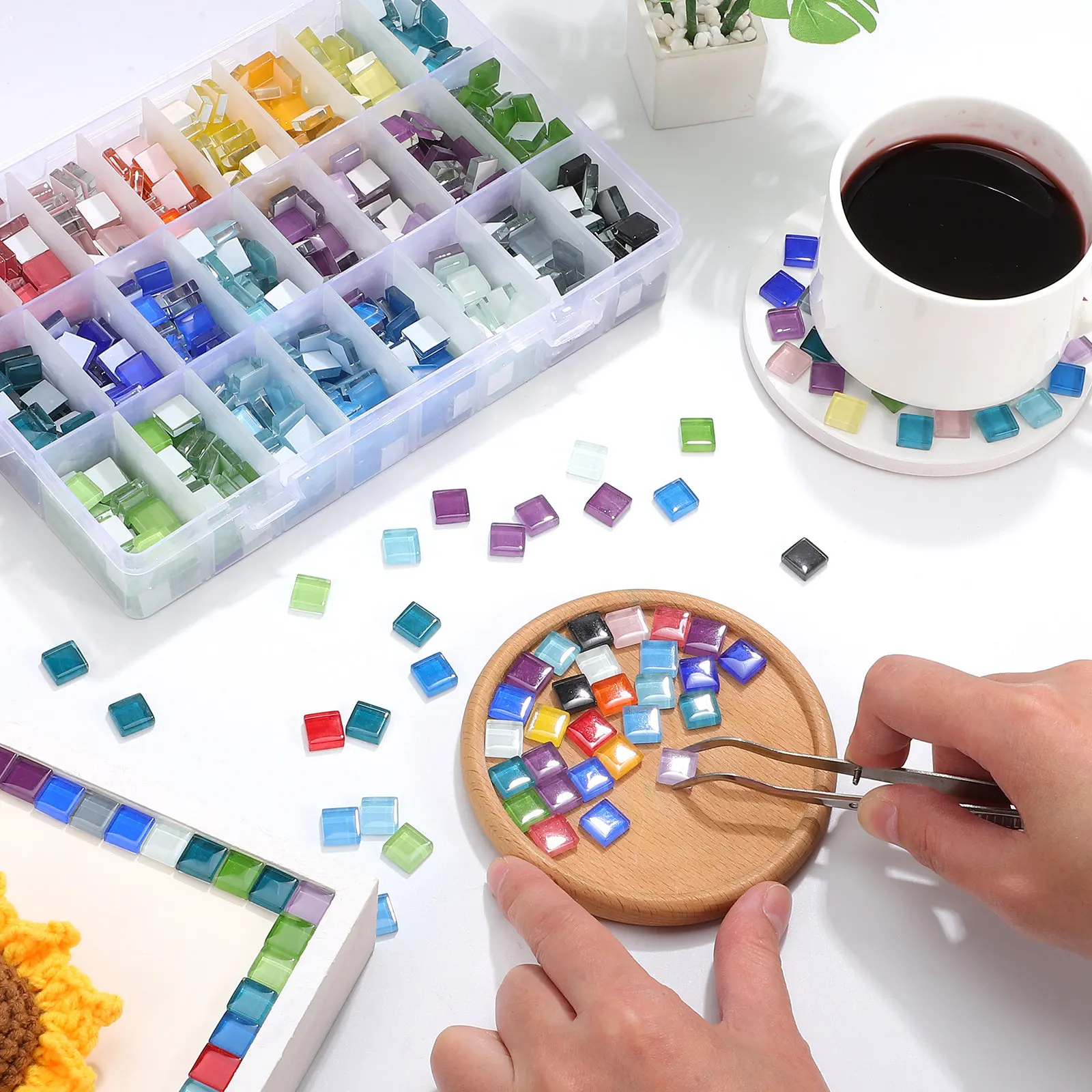 Mixed Color Mosaic Tiles Box DIY Craft Supplies Stained Glass Pieces Picture Frame Coaster Tiles Glass Mosaic Decoration
Mixed Color Mosaic Tiles Box DIY Craft Supplies Stained Glass Pieces Picture Frame Coaster Tiles Glass Mosaic Decoration