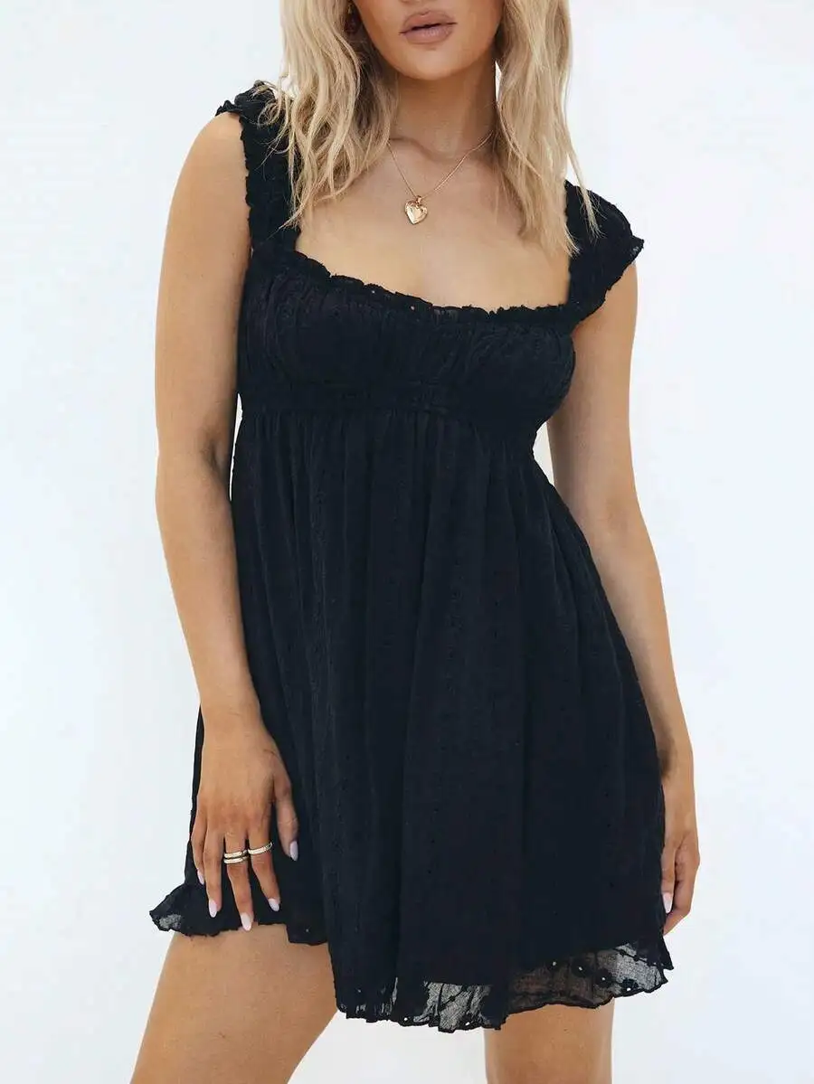 Women Y2k Babydoll Mini Dress Sleeveless Lace Trim Square Neck Floral Embroidery Swing Boho Sundress
Women Y2k Babydoll Mini Dress Sleeveless Lace Trim Square Neck Floral Embroidery Swing Boho Sundress