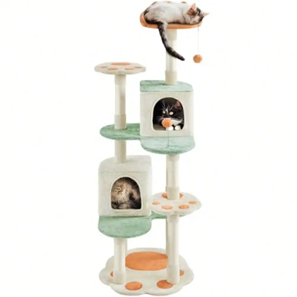 65in Cat Tree Cat Tower With Heart-Shaped Platform Hanging Ball Double Condos Scratching Posts For Indoor Cats Cat Climbing Fram
65in Cat Tree Cat Tower With Heart-Shaped Platform Hanging Ball Double Condos Scratching Posts For Indoor Cats Cat Climbing Fram