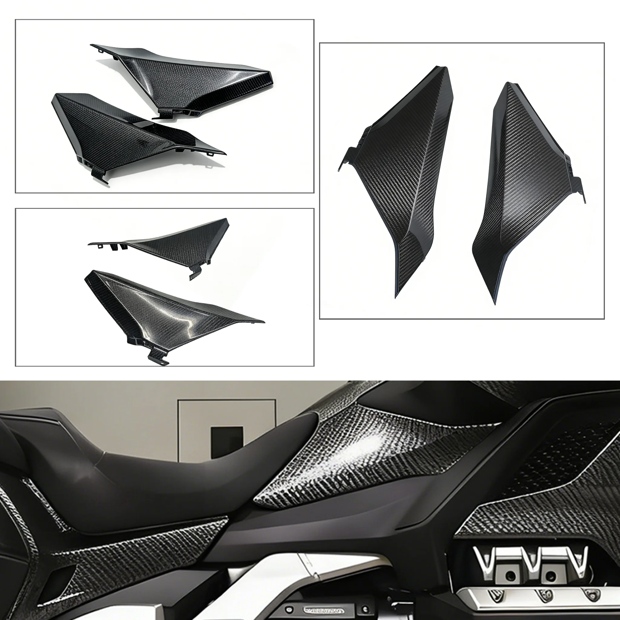 Suitable for Honda Golden Wing DOLD WING GL1800 new model frame blackened carbon fiber side cover panel fuel tank decorative pan
Suitable for Honda Golden Wing DOLD WING GL1800 new model frame blackened carbon fiber side cover panel fuel tank decorative pan