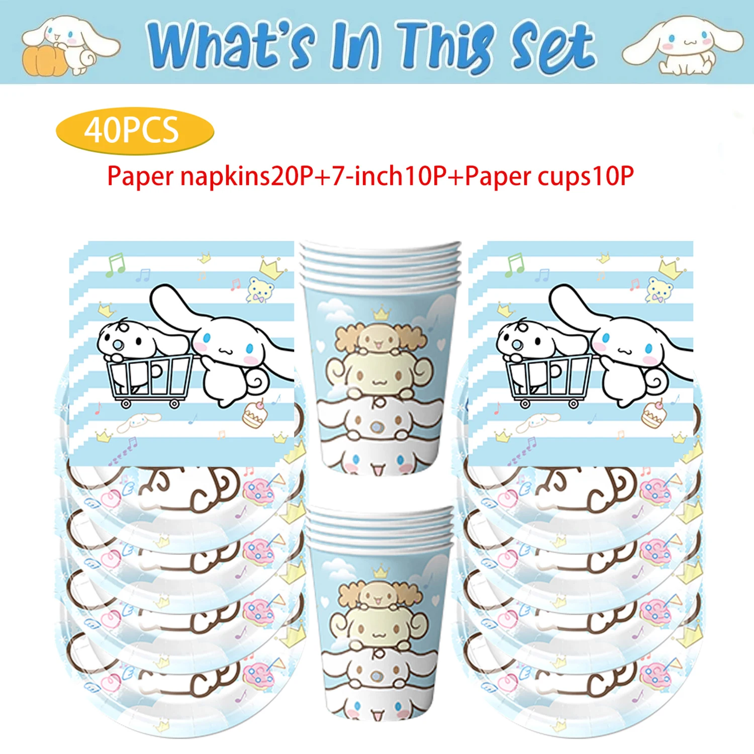 Cinnamo-Roll White Dog Birthday Party Decoration Disposable tableware Tablecloth Plate Baby Shower Kids Gifts Party Supplies Set
Cinnamo-Roll White Dog Birthday Party Decoration Disposable tableware Tablecloth Plate Baby Shower Kids Gifts Party Supplies Set