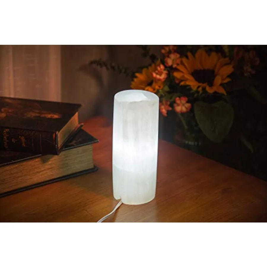 White Selenite Electric Lamp Natural Gemstones Crystals Light 3-4 lbs with Cord and Led Bulb Cylindrical 7"
White Selenite Electric Lamp Natural Gemstones Crystals Light 3-4 lbs with Cord and Led Bulb Cylindrical 7"
