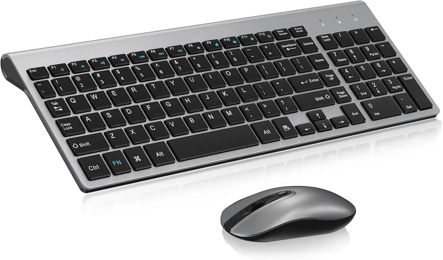 Ultra-Slim Wireless Keyboard & Mouse Combo, Silent Scissor Keys, Easy Setup for PC/Laptop/Mac, Grey
Ultra-Slim Wireless Keyboard & Mouse Combo, Silent Scissor Keys, Easy Setup for PC/Laptop/Mac, Grey