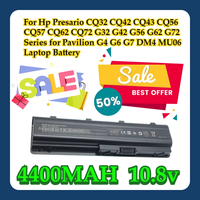 For Hp Presario CQ32 CQ42 CQ43 CQ56 CQ57 CQ62 CQ72 G32 G42 G56 G62 G72 Series for Pavilion G4 G6 G7 DM4 MU06 Laptop Battery
For Hp Presario CQ32 CQ42 CQ43 CQ56 CQ57 CQ62 CQ72 G32 G42 G56 G62 G72 Series for Pavilion G4 G6 G7 DM4 MU06 Laptop Battery