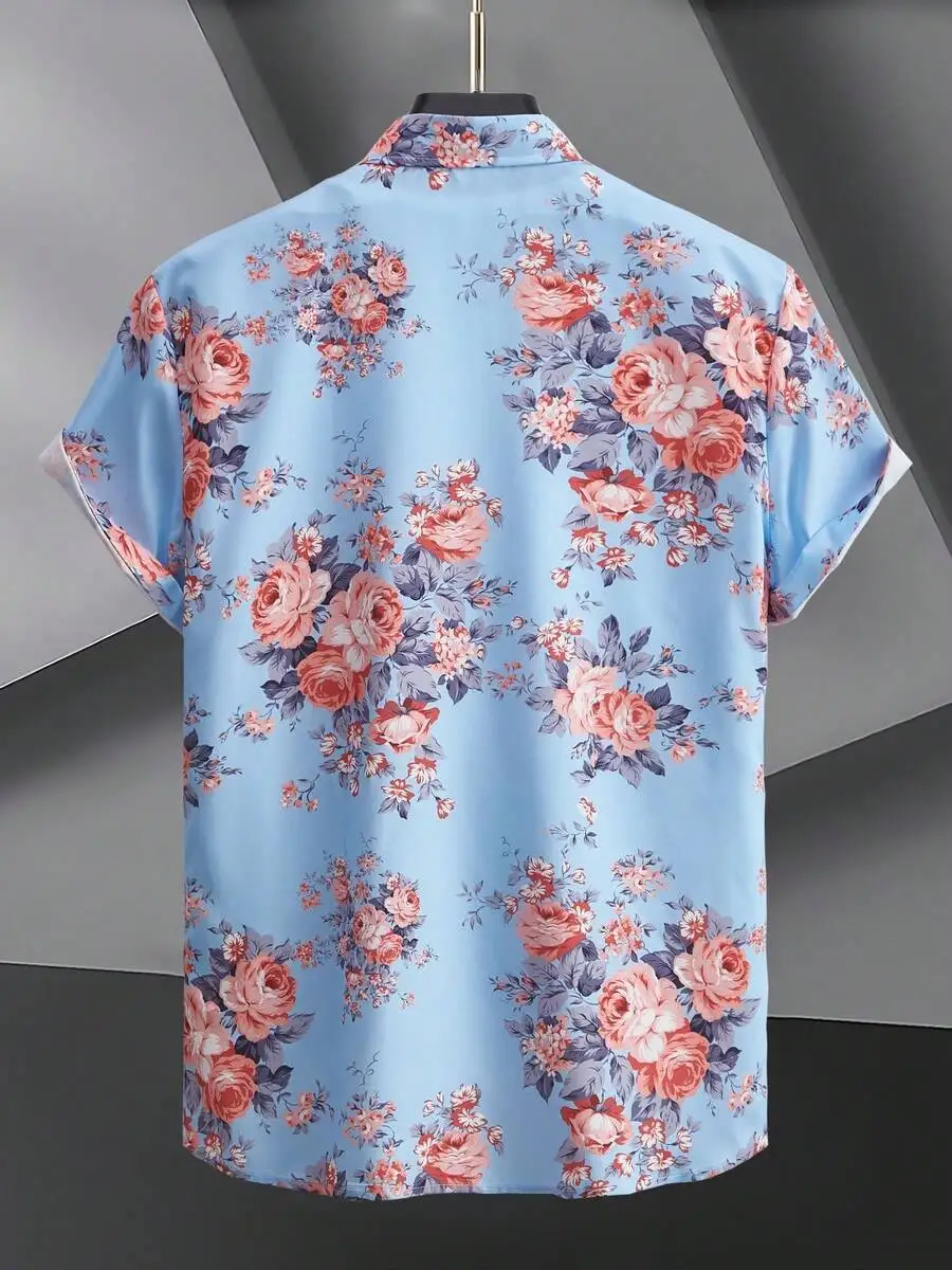 Mens Hawaiian Shirt With Pink Purple Rose Floral Print Casual Summer Beach Wear
Mens Hawaiian Shirt With Pink Purple Rose Floral Print Casual Summer Beach Wear