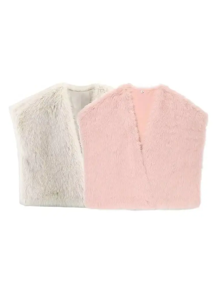 HH Women Winter New Fashion Sweet Solid Faux Fur Effect Short Vest Female Temperament Warm 2-Color Sleeveless Vest Jacket Mujer
HH Women Winter New Fashion Sweet Solid Faux Fur Effect Short Vest Female Temperament Warm 2-Color Sleeveless Vest Jacket Mujer