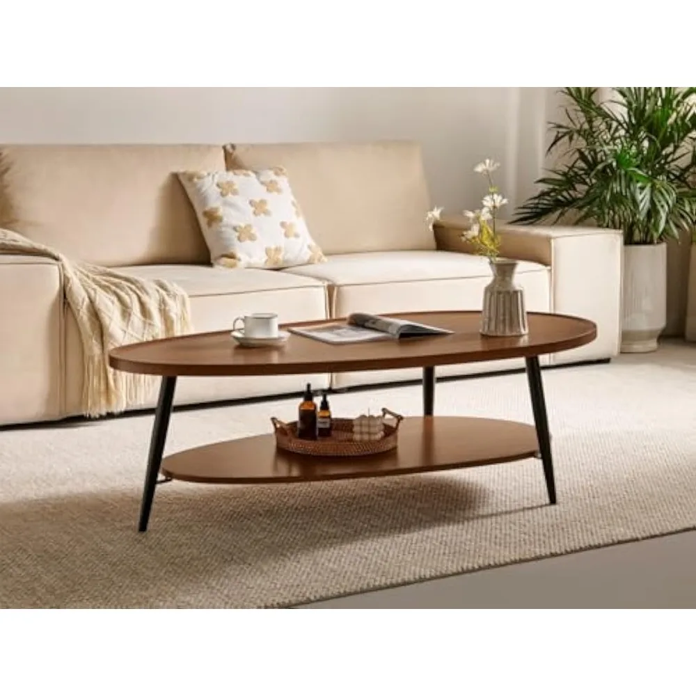 Modern living room coffee table, medieval oval wood coffee table, small space double floor center table
Modern living room coffee table, medieval oval wood coffee table, small space double floor center table