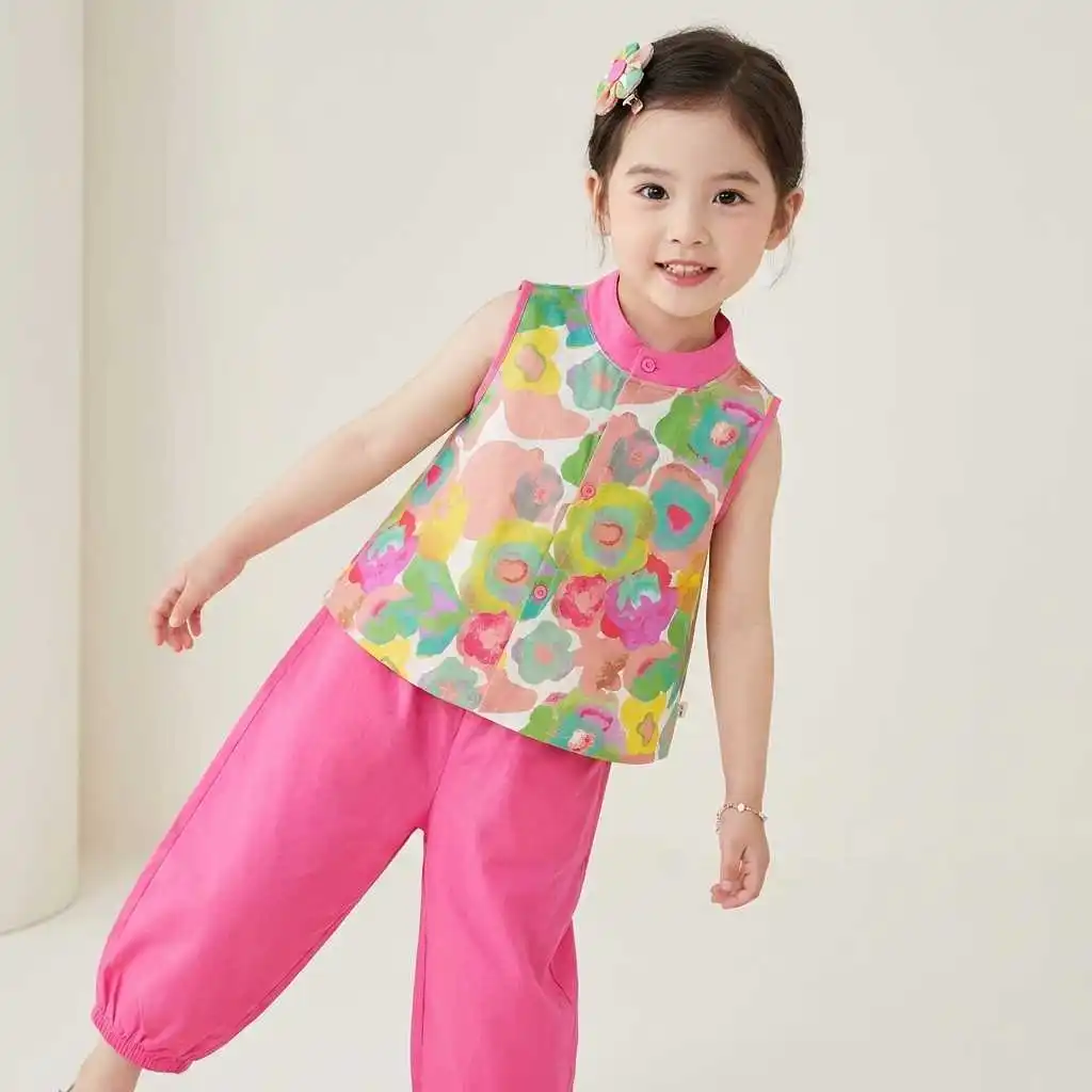 100% Cotton Girls Summer Sleeveless Vest Set Bundle Bloomers Dopamine Color Abstract Watercolor Big Flower
100% Cotton Girls Summer Sleeveless Vest Set Bundle Bloomers Dopamine Color Abstract Watercolor Big Flower