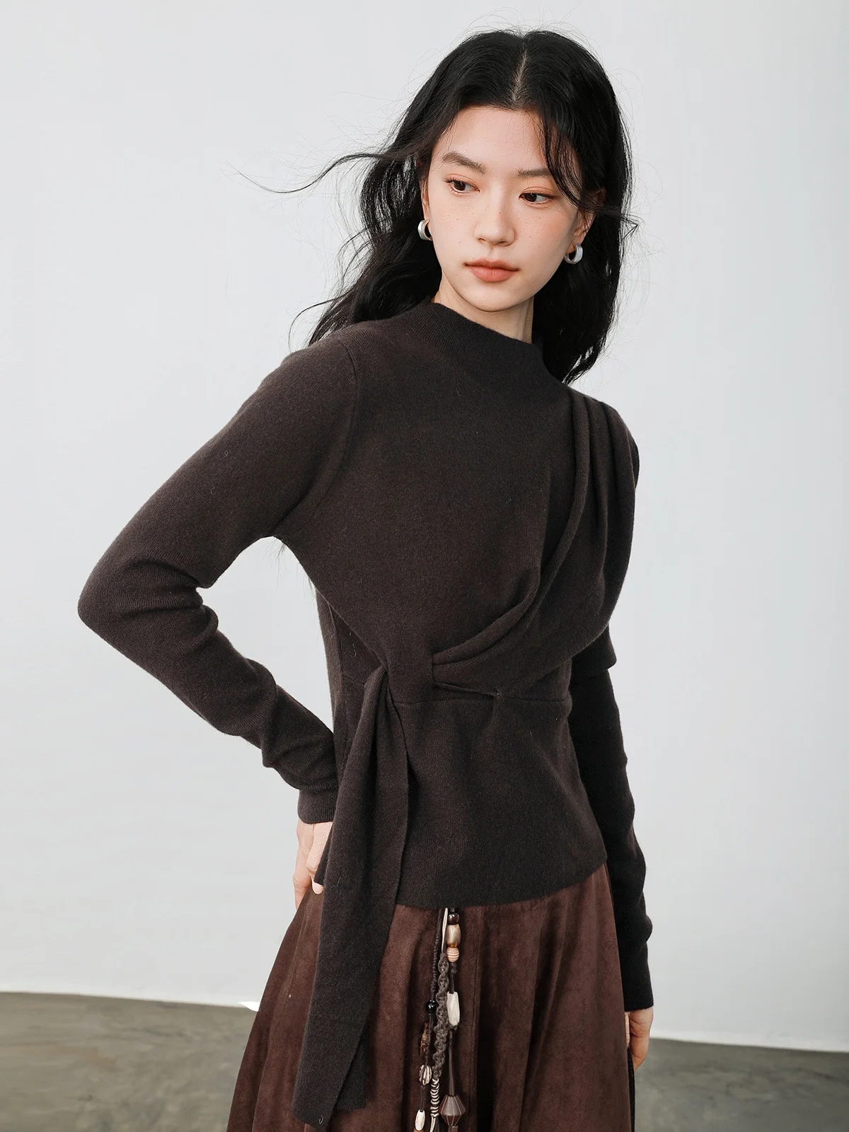 INGKO круглый свитер Ne Deconstructed из мягкого полиэфирного волокна, женский облегающий длинный свеч B5D659M, каштаново-коричневый с высоким воротником
INGKO круглый свитер Ne Deconstructed из мягкого полиэфирного волокна, женский облегающий длинный свеч B5D659M, каштаново-коричневый с высоким воротником