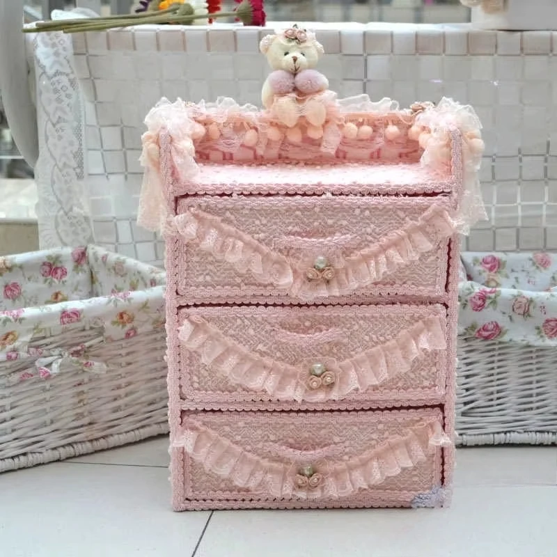 Pink Lace Makeup Box, 3-Layer Drawer Organizer, Elegant Handcrafted Wicker Storage Case, Delicate Cosmetic and Jewelry Holder
Pink Lace Makeup Box, 3-Layer Drawer Organizer, Elegant Handcrafted Wicker Storage Case, Delicate Cosmetic and Jewelry Holder