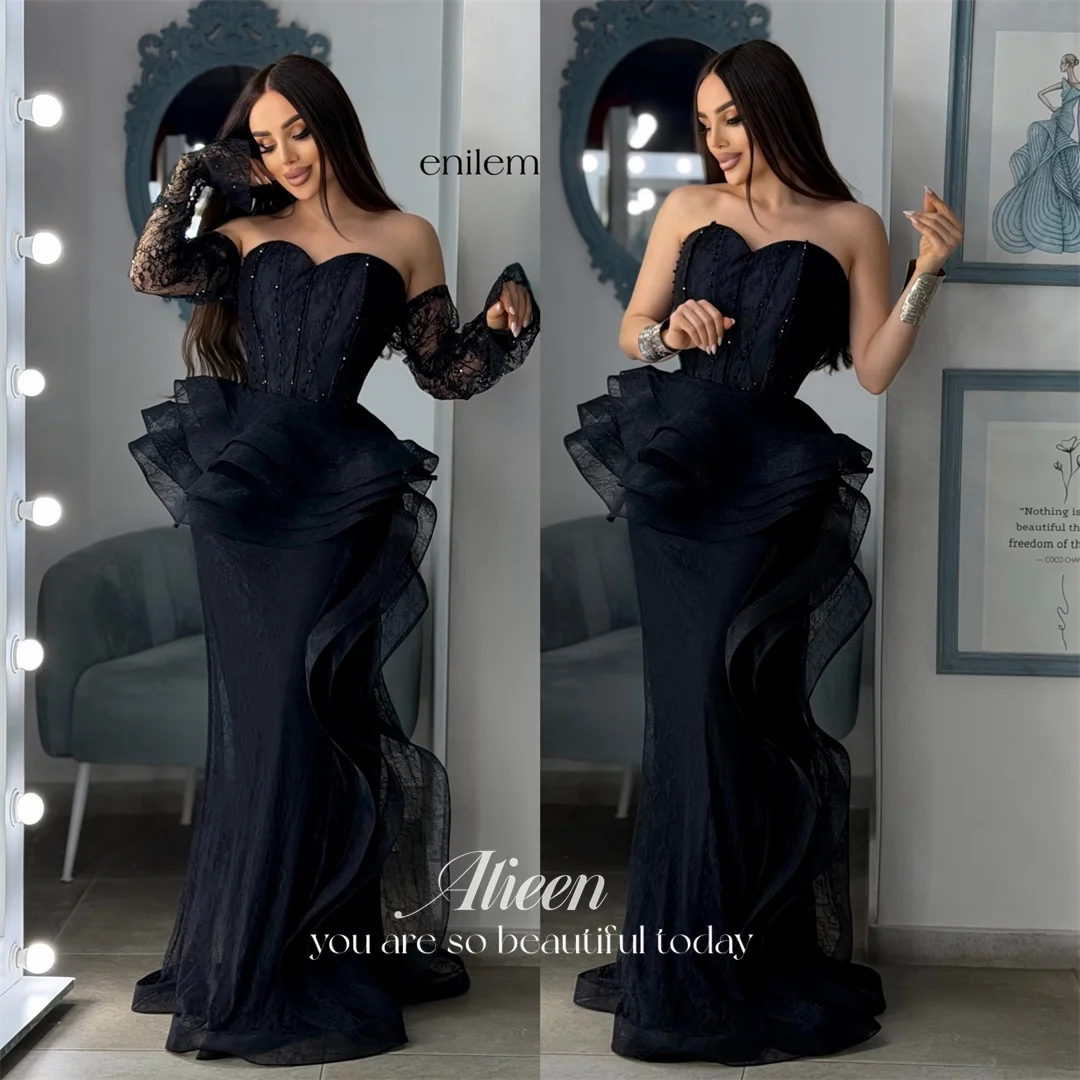 Aileen Lace Sweetheart Black Mermaid Evening Dress 2026 Prom Dress Formal Evening Robes de Soirée Women's Beaded Banquet Party
Aileen Lace Sweetheart Black Mermaid Evening Dress 2026 Prom Dress Formal Evening Robes de Soirée Women's Beaded Banquet Party