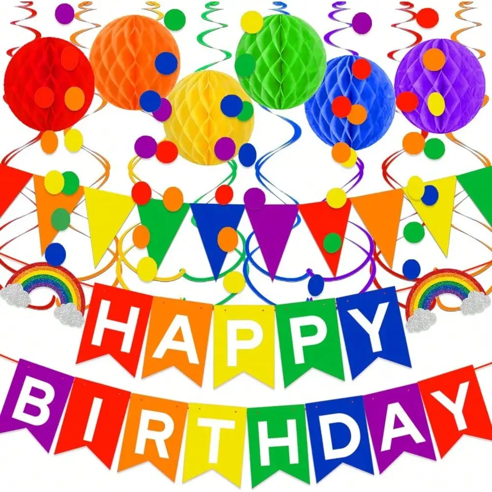 Complete Birthday Decorations Kit - Bunting, Garland, Streamers & Honeycomb Balls for Indoor Outdoor Celebration
Complete Birthday Decorations Kit - Bunting, Garland, Streamers & Honeycomb Balls for Indoor Outdoor Celebration