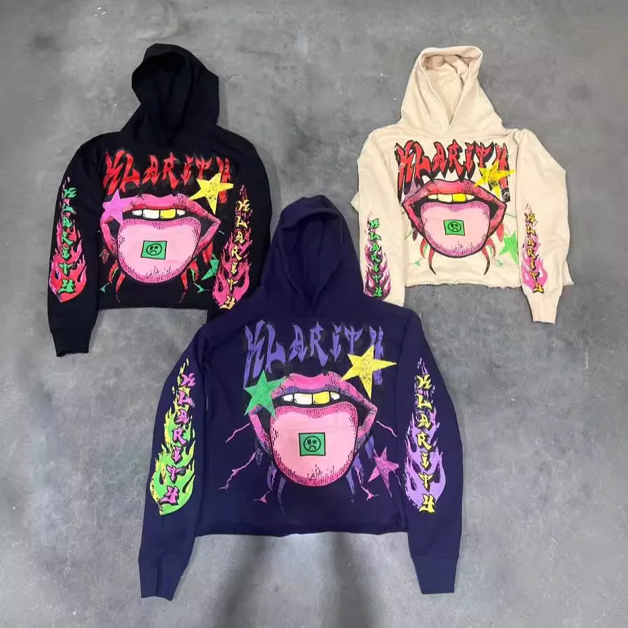 Europe and the United States fashion cross-border mouth print hooded loose street funny sweater hip-hop men and women
Europe and the United States fashion cross-border mouth print hooded loose street funny sweater hip-hop men and women