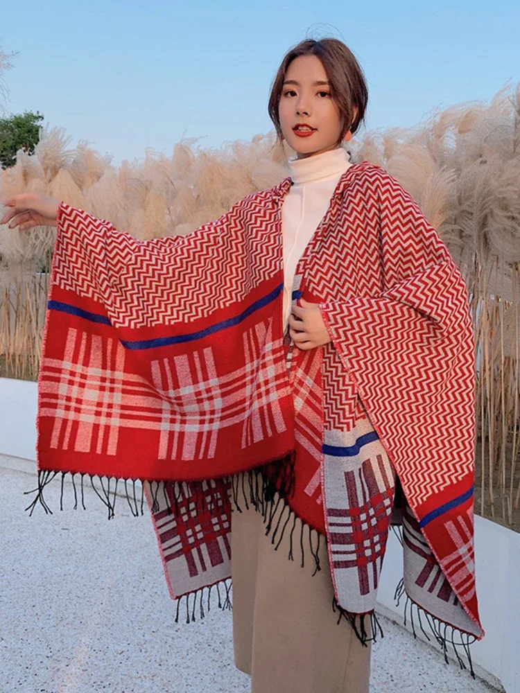 New Autumn Winter Imitation Cashmere Scarf Women Knitted Lady Plaid Poncho Warm Capa Para Mujer Pashmina Wrap Shawl Chales Cloak
New Autumn Winter Imitation Cashmere Scarf Women Knitted Lady Plaid Poncho Warm Capa Para Mujer Pashmina Wrap Shawl Chales Cloak