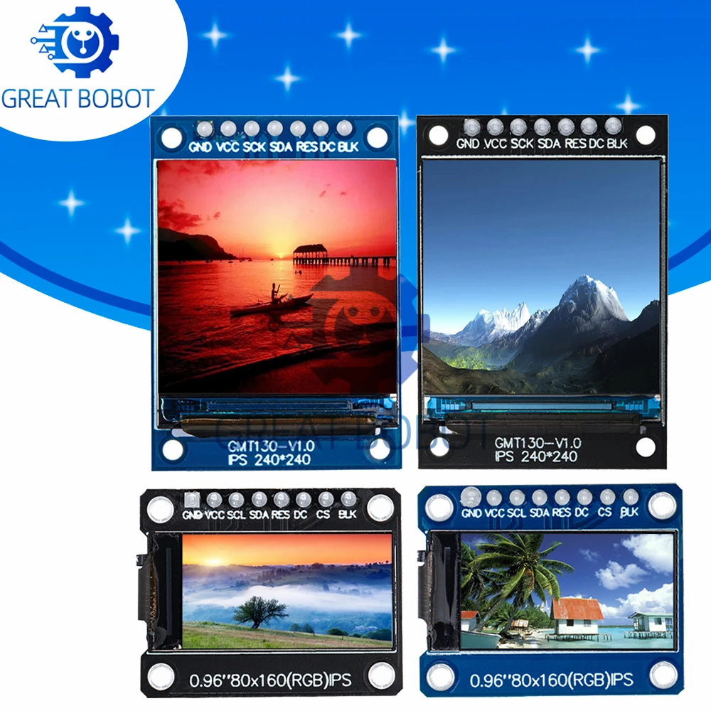 BS TFT Display 0.96 / 1.3 inch IPS 7P SPI HD 65K Full Color LCD Module ST7735 Drive IC 80*160 (Not OLED) For Arduino
BS TFT Display 0.96 / 1.3 inch IPS 7P SPI HD 65K Full Color LCD Module ST7735 Drive IC 80*160 (Not OLED) For Arduino
