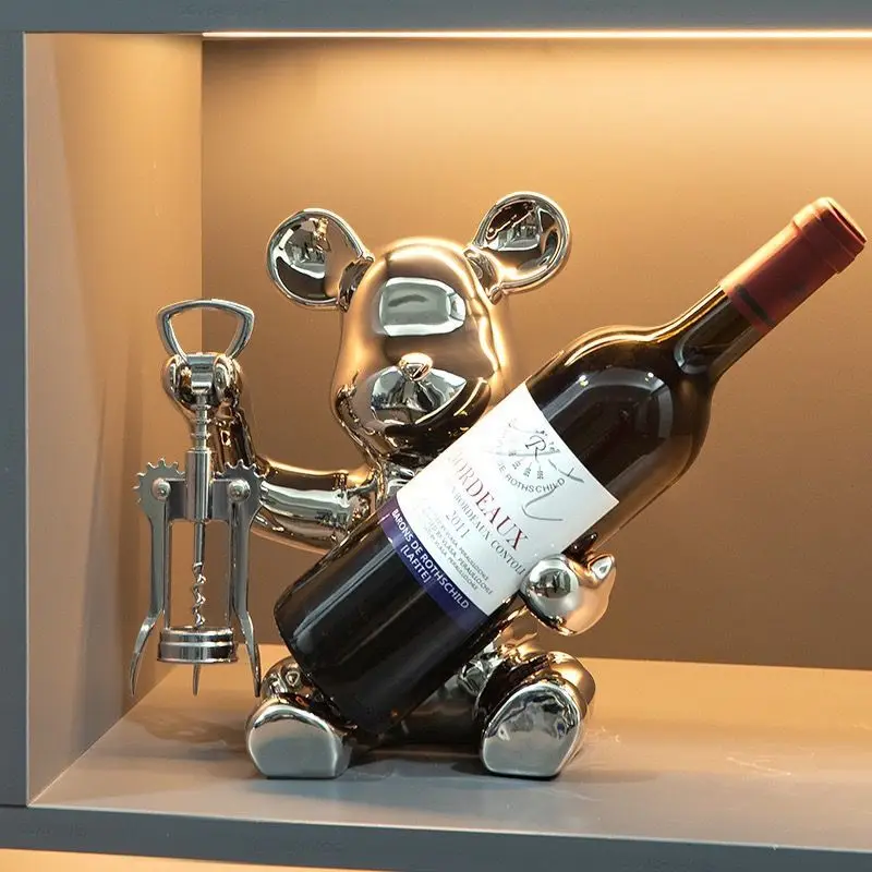 Bear-Shaped Wine Display Stand with Solid Wood Base-Anti-Fall Bottle Holder for Bar Heavy-Duty Metal Wine Rack for Living Room
Bear-Shaped Wine Display Stand with Solid Wood Base-Anti-Fall Bottle Holder for Bar Heavy-Duty Metal Wine Rack for Living Room