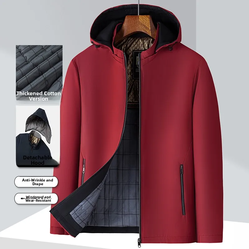 Thiened Хлопковая куртка с капюшоном Мужская верхняя одежда Busin Повседневная съемная застежка-молния Ветрозащитное полиэфирное волокно
Thiened Хлопковая куртка с капюшоном Мужская верхняя одежда Busin Повседневная съемная застежка-молния Ветрозащитное полиэфирное волокно