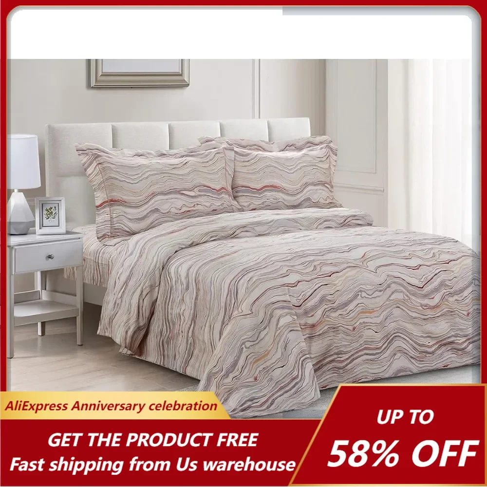 Multicolor Abstract Marble Pattern Luxury Ultra Soft 200 Thread Count Cotton Percale 6 Piece Duvet Set, Bedding Duvet Cover Set
Multicolor Abstract Marble Pattern Luxury Ultra Soft 200 Thread Count Cotton Percale 6 Piece Duvet Set, Bedding Duvet Cover Set