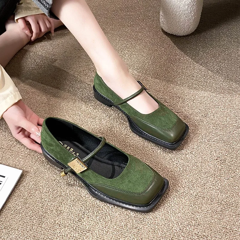 New Womens Mary Jane Shoes Retro Square Head Casual Shoes for Woman Exquisite Shallow Flat Shoe Designer Shoes Zapatos De Mujer
New Womens Mary Jane Shoes Retro Square Head Casual Shoes for Woman Exquisite Shallow Flat Shoe Designer Shoes Zapatos De Mujer