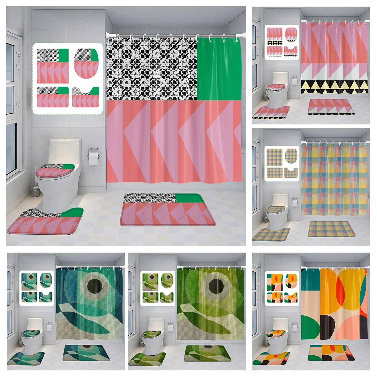 Morandi Geometric Illustration Bathroom suit Abstract Art Shower Curtain Non-Slip Mat Hook Home Decorative Shower Curtain
Morandi Geometric Illustration Bathroom suit Abstract Art Shower Curtain Non-Slip Mat Hook Home Decorative Shower Curtain
