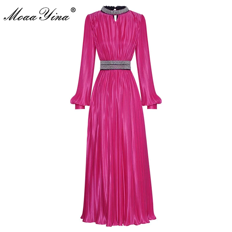 MoaaYina Fashion Designer dress Spring Women's Dress Beading Stand collar Lantern Sleeves Lace-up Pleated Dresses
MoaaYina Fashion Designer dress Spring Women's Dress Beading Stand collar Lantern Sleeves Lace-up Pleated Dresses