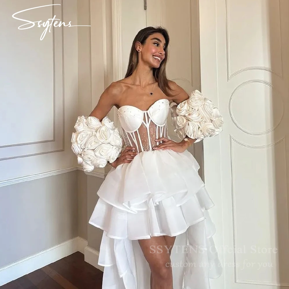 SSYTENS Luxury Short Wedding Dresses Tiered High-low Vestidos De Novia Bride Dress Flowers Sleeves Bridal Gowns Vestidos De Boda
SSYTENS Luxury Short Wedding Dresses Tiered High-low Vestidos De Novia Bride Dress Flowers Sleeves Bridal Gowns Vestidos De Boda