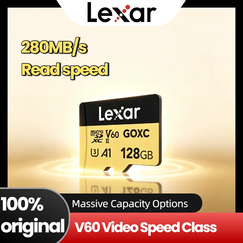 For DJI Drones Nintendo Switch Console Lexar Gold Micro SD Card UHS II V60 U3 A1 280MB s Read 180MB s Write 4K Video
For DJI Drones Nintendo Switch Console Lexar Gold Micro SD Card UHS II V60 U3 A1 280MB s Read 180MB s Write 4K Video