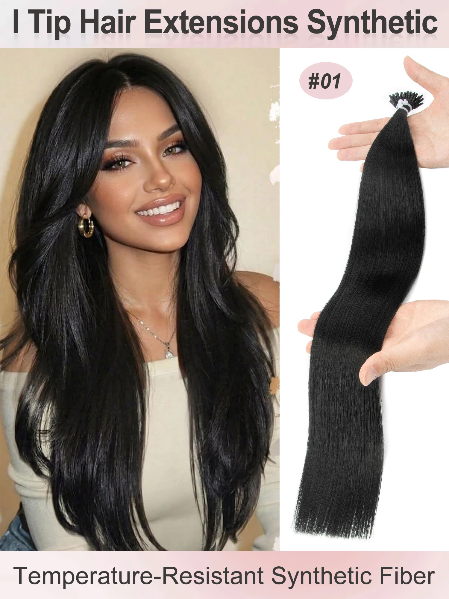 I-Tip Synthetic Hair Cold Tip Design Damage-Free Reusable Styling Hair Extensions
I-Tip Synthetic Hair Cold Tip Design Damage-Free Reusable Styling Hair Extensions