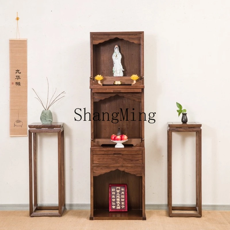 ZYY solid wood three-layer shrine cabinet, black walnut shrine cabinet for home use, modern shrine cabinet 
ZYY solid wood three-layer shrine cabinet, black walnut shrine cabinet for home use, modern shrine cabinet