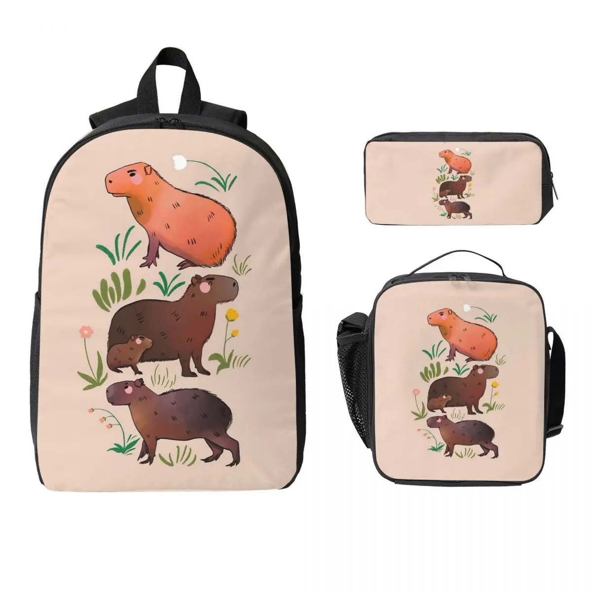 Capybara Backpack Student Boys Girls BookBag School Bag Computer Shoulder Bags 3ps Insulated Lunch Bag Pencil Case
Capybara Backpack Student Boys Girls BookBag School Bag Computer Shoulder Bags 3ps Insulated Lunch Bag Pencil Case