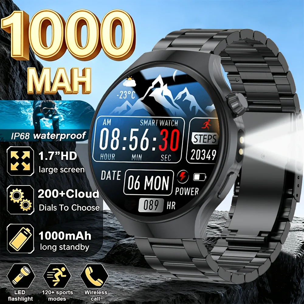2026 New Military Smart Watch 1000Mah Battery Fitness Tracking 10ATM Waterproof Tactics Sport Flashlight call Bracelet For Men
2026 New Military Smart Watch 1000Mah Battery Fitness Tracking 10ATM Waterproof Tactics Sport Flashlight call Bracelet For Men