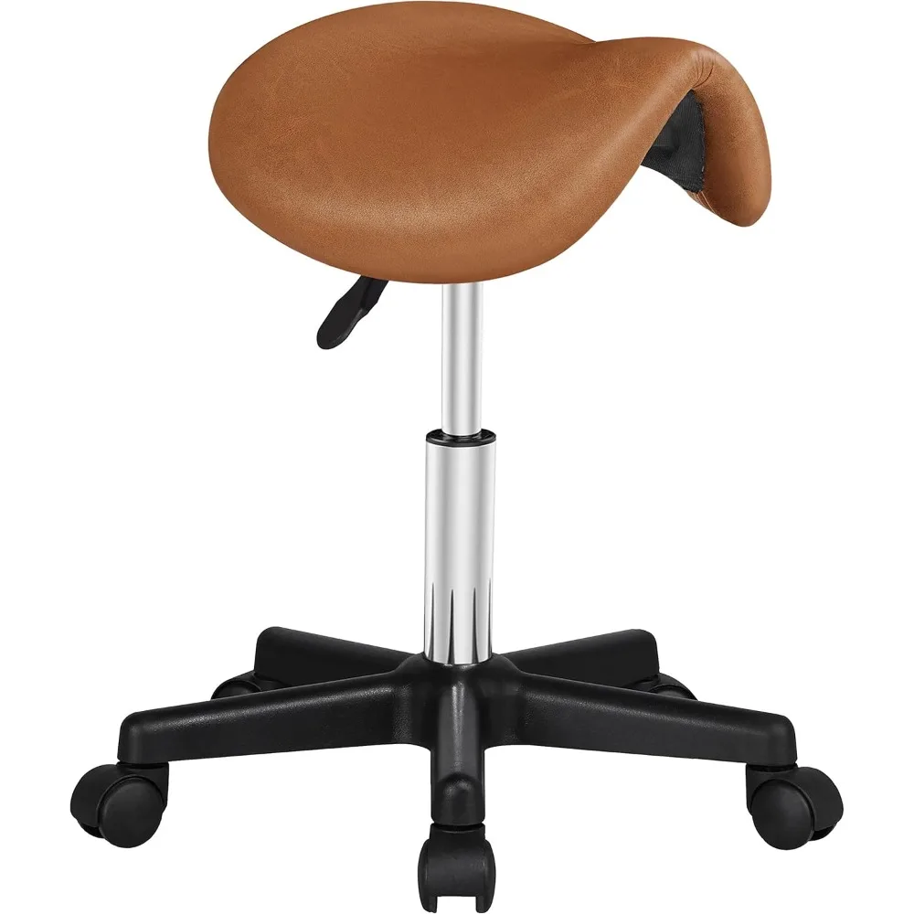 Adjustable Rolling Saddle Stool Swivel Chair with Wheels PU Leather Seat for Hair Salon Lash Tattoo Massage Retro Brown
Adjustable Rolling Saddle Stool Swivel Chair with Wheels PU Leather Seat for Hair Salon Lash Tattoo Massage Retro Brown