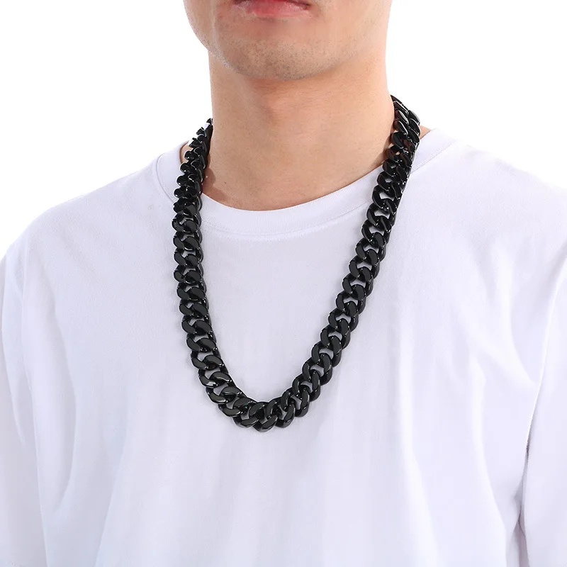 20mm Heavy Punk 18k Gold Color Cuban Curb Chain Necklace Men Women Hiphop Retro Black Stainless Steel Bike Biker Choker Jewelry
20mm Heavy Punk 18k Gold Color Cuban Curb Chain Necklace Men Women Hiphop Retro Black Stainless Steel Bike Biker Choker Jewelry