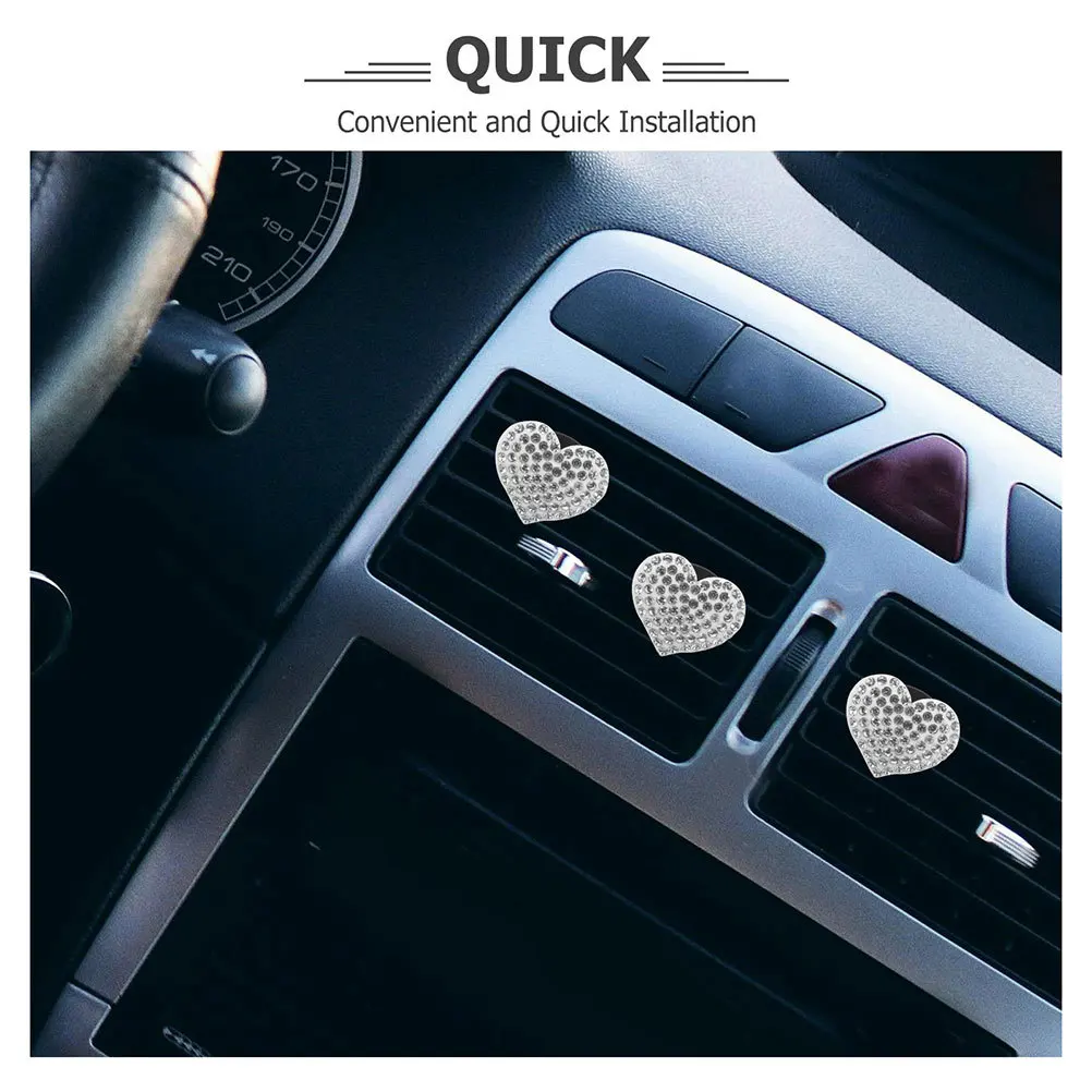 3Pcs Romantic Heart Rhinestone Car Vent Clip Air Freshener Bling Decorative Aroma Outlet Car Freshener for Women 
3Pcs Romantic Heart Rhinestone Car Vent Clip Air Freshener Bling Decorative Aroma Outlet Car Freshener for Women