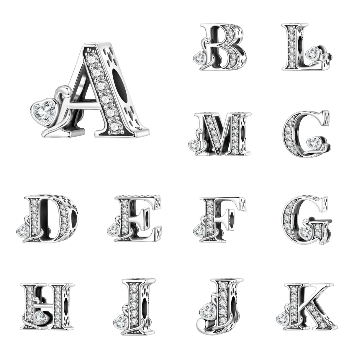 MISEFF A-Z 26 Letter Scroll Pattern Bead Initial Alphabe Letter Bead S925 Sterling Silver Bead For Bracelet DIY Jewelry Making
MISEFF A-Z 26 Letter Scroll Pattern Bead Initial Alphabe Letter Bead S925 Sterling Silver Bead For Bracelet DIY Jewelry Making