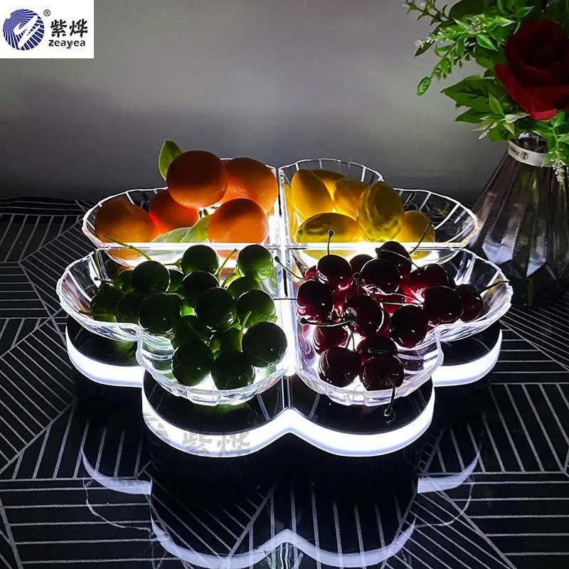 New LED luminous fruit plate bar creative colorful fruit clear bar KTV special snack plate platter fruit rack
New LED luminous fruit plate bar creative colorful fruit clear bar KTV special snack plate platter fruit rack