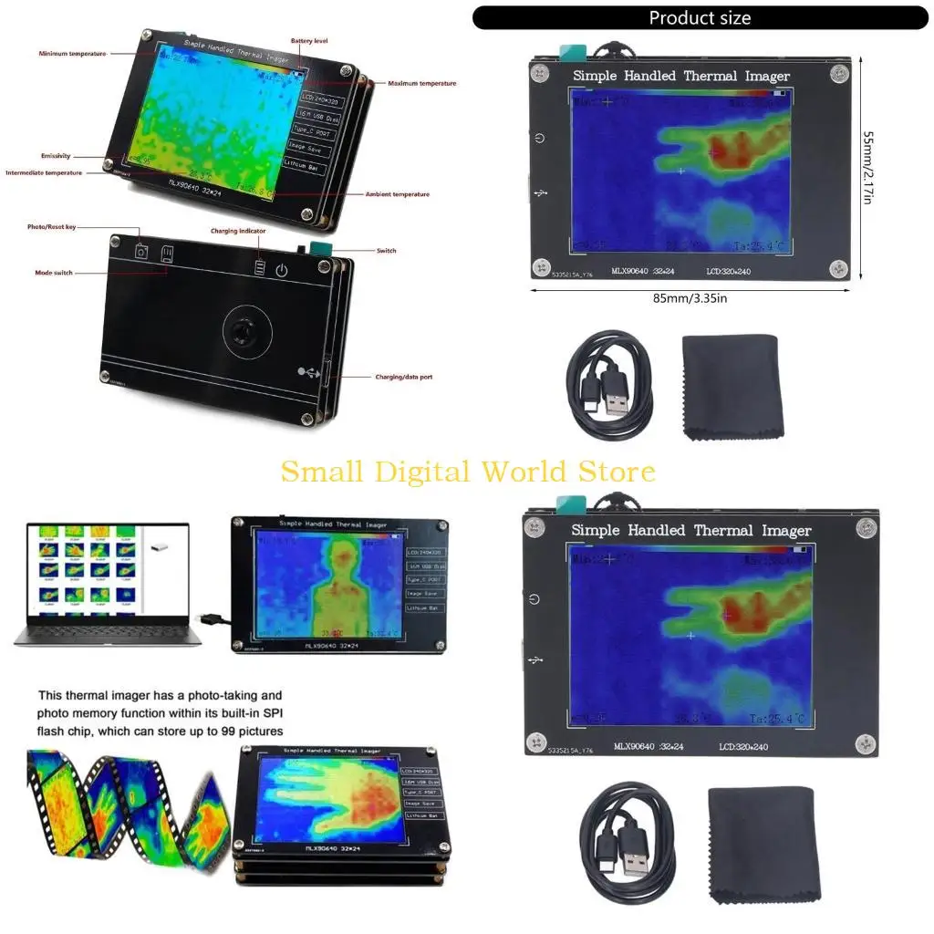 77UB Handheld Thermal Imager 3.2 дюйм для точного обнаружения и анализа температуры 
77UB Handheld Thermal Imager 3.2 дюйм для точного обнаружения и анализа температуры