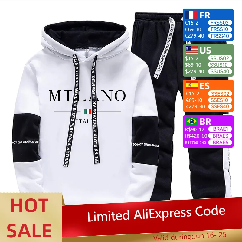 Newest Fahsion Mens Sportswear Hooded Sweatshirts Jogger Pants Male Daily Casual Sport Jogging Suit Italia Milan Printed Hoodies
Newest Fahsion Mens Sportswear Hooded Sweatshirts Jogger Pants Male Daily Casual Sport Jogging Suit Italia Milan Printed Hoodies