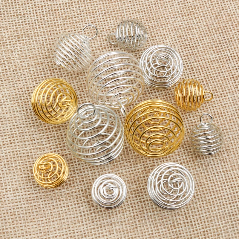 10-30Pcs/lot 9-25mm Metal Spiral Beads Cages Pendants Hollow Bead Caps For DIY Charms Jewelry Making Supplies Accessories
10-30Pcs/lot 9-25mm Metal Spiral Beads Cages Pendants Hollow Bead Caps For DIY Charms Jewelry Making Supplies Accessories