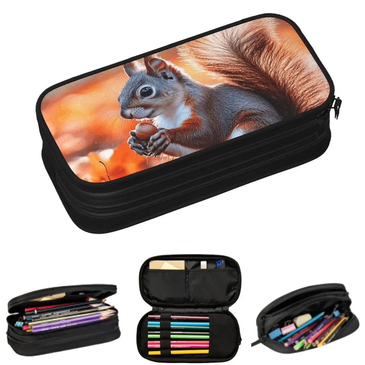 The Squirrel Is Holding A Pine Cone Autumn Forest Pencil Cases for Students School Pen Box Pencil Bag Big Capacity Pencil Pouch
The Squirrel Is Holding A Pine Cone Autumn Forest Pencil Cases for Students School Pen Box Pencil Bag Big Capacity Pencil Pouch