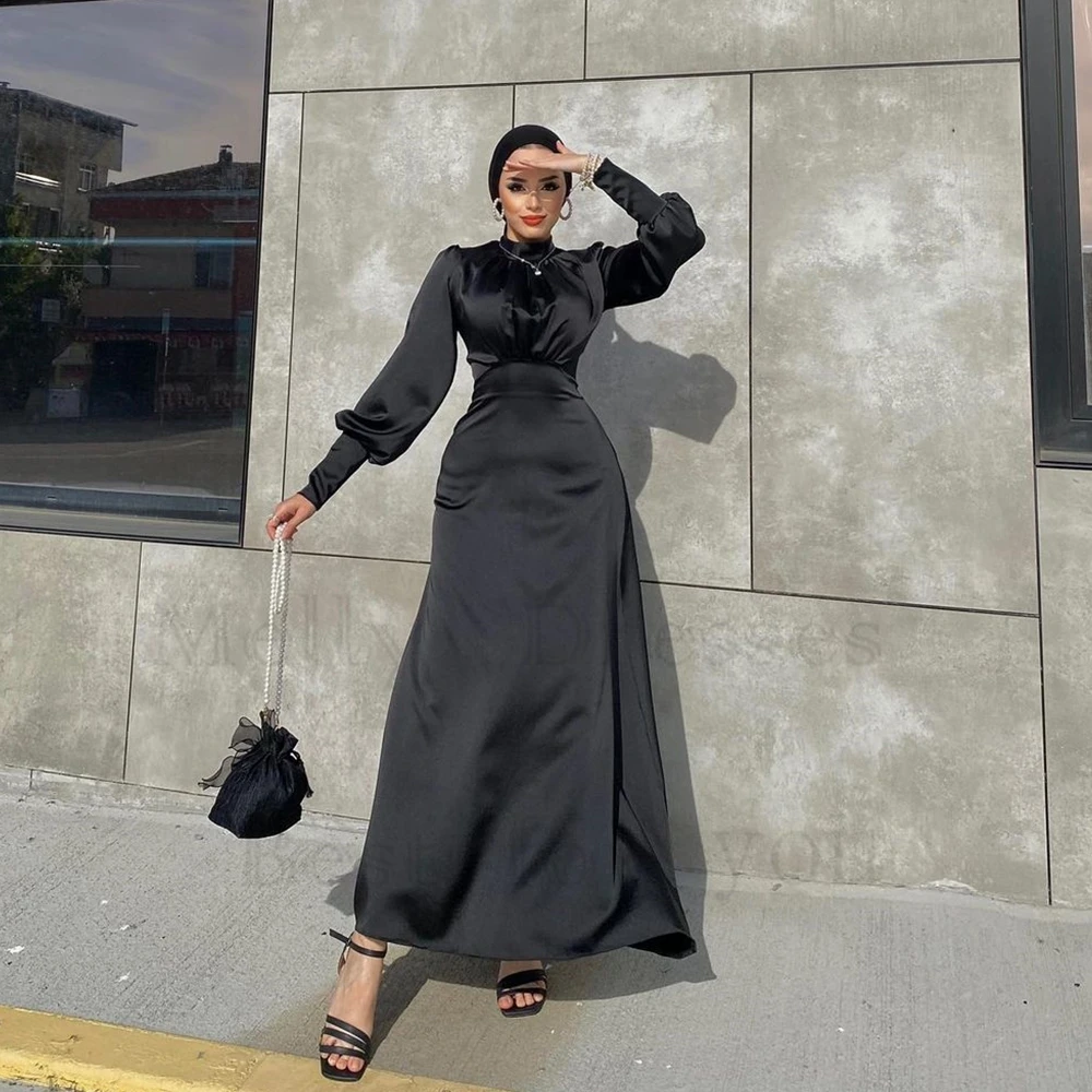 Black Full Sleeve Evening Dresses for Women High Neck Prom Gowns 2024 Summer Beach Satin Pleat Robe De Soirée Zipper Back
Black Full Sleeve Evening Dresses for Women High Neck Prom Gowns 2024 Summer Beach Satin Pleat Robe De Soirée Zipper Back