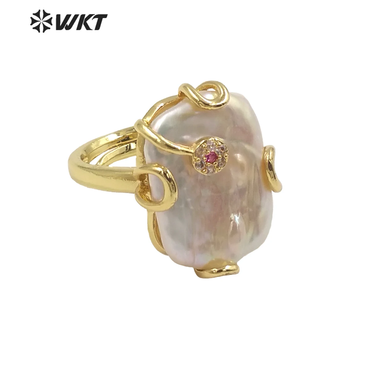 WT-MPR070 Freshwater Pearl And Zircon 18K Gold Plated Can Be Adjustable Rings For Women Party Or Dating Decoration
WT-MPR070 Freshwater Pearl And Zircon 18K Gold Plated Can Be Adjustable Rings For Women Party Or Dating Decoration