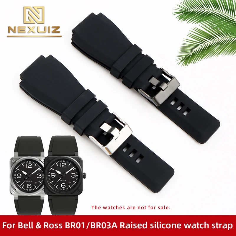 Waterproof Silicone Watch Strap For Men For Bell & Ross Instruments BR01 BR03A Large Rubber Watch With Convex Interface 24mm
Waterproof Silicone Watch Strap For Men For Bell & Ross Instruments BR01 BR03A Large Rubber Watch With Convex Interface 24mm